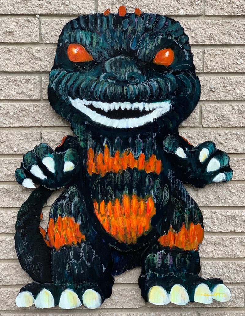 Custom Godzilla Funko cutout art