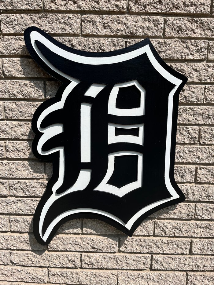 Custom Detroit Tigers Old English D logo cutout