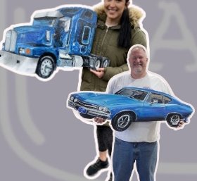 Custom vehicle cutout art scene