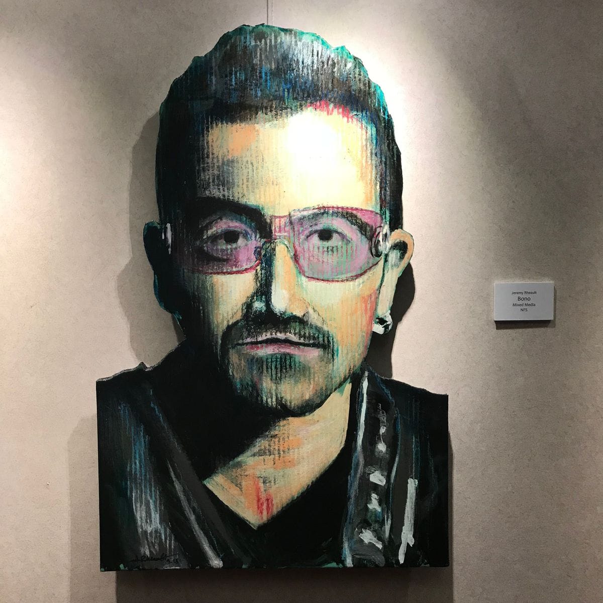 Bono by Jeremy Rheault on the wall at The Village Theater