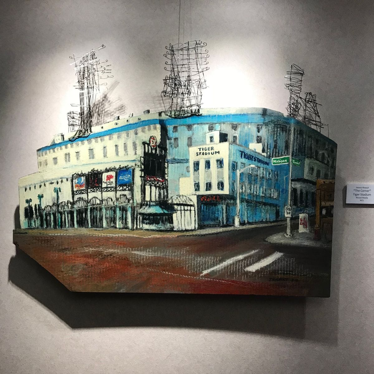 “The Corner” Tiger Stadium by Jeremy Rheault on the wall at The Village Theater