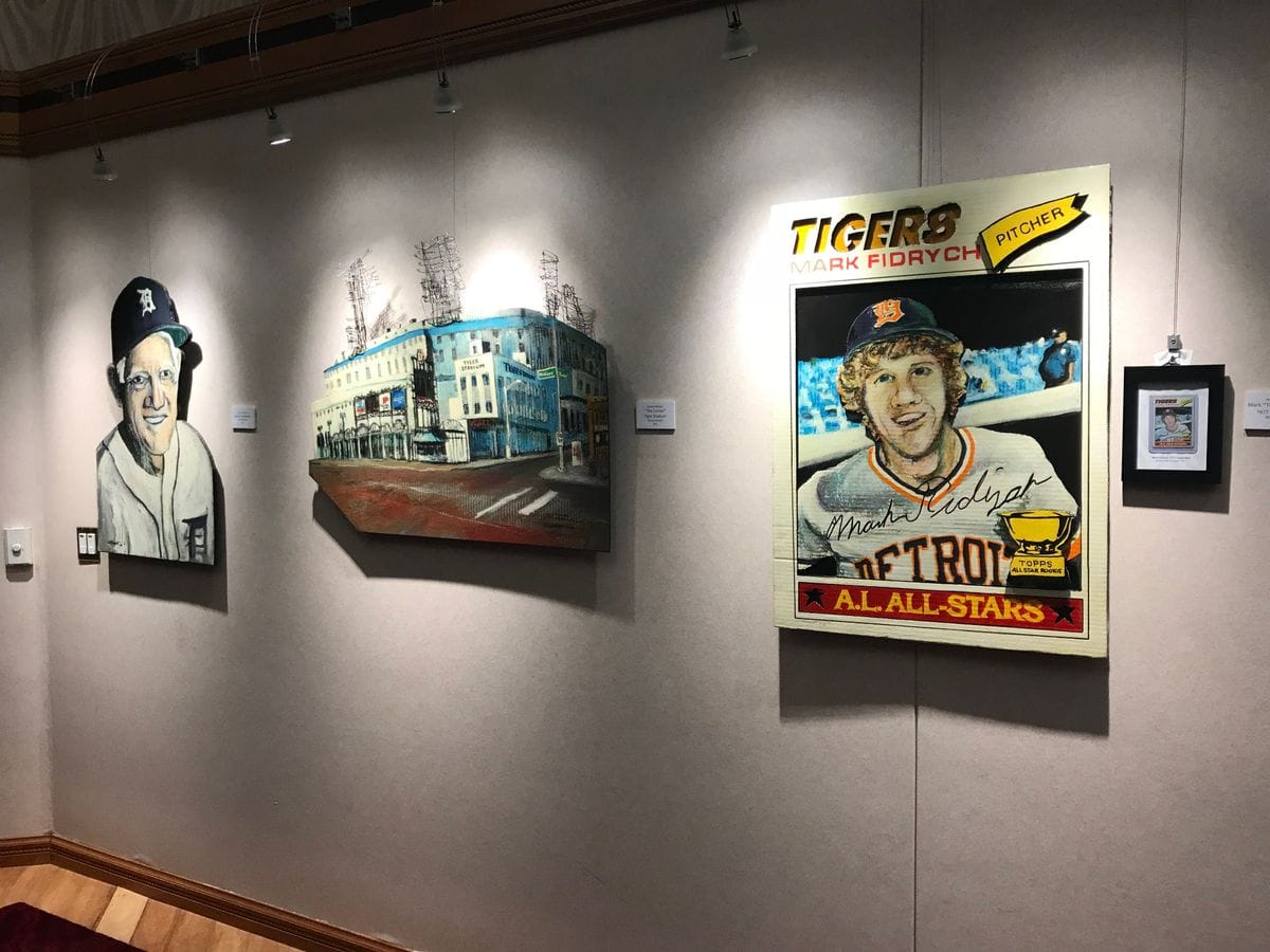 Wall section with Sparky Anderson, The Corner Tiger Stadium and Mark Fidrych