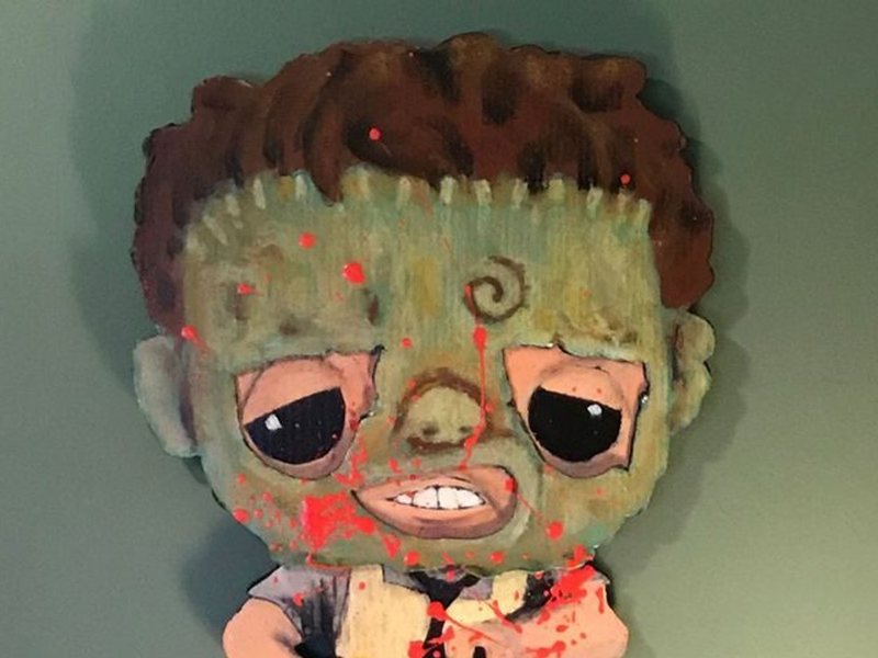 Hand-cut Funko-style Leatherface portrait