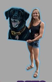 Custom pet portrait cutout art